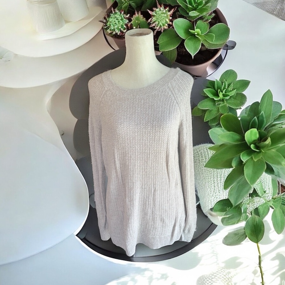 Old Navy Cream Colored Knit Tunic Sweater